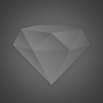 faceted gray diamond on dark textured background